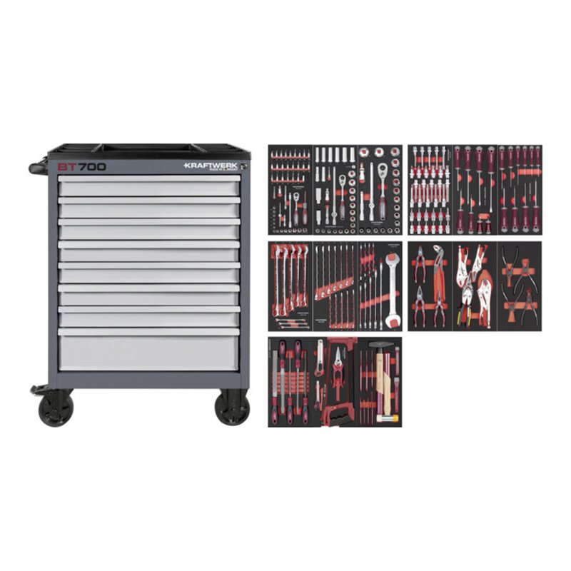 Kraftwerk BT700 Werkstattwagen, 8 Schubladen, PRO, 237-tlg.