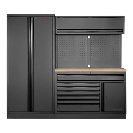 Kraftwerk MOBILIO BLK 2er Kombi breit, Lochwand, Buche