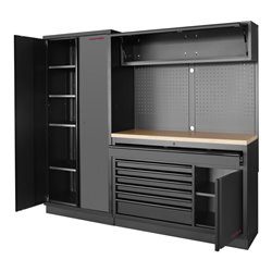 Kraftwerk MOBILIO BLK 2er Kombi breit, Lochwand, Buche