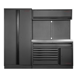 Kraftwerk MOBILIO BLK 2er Kombi breit, Lochwand, Edelstahl