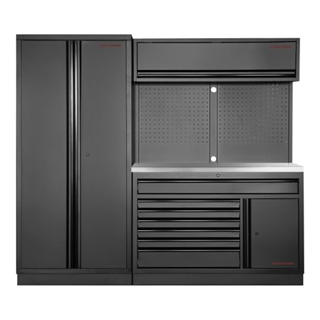 Kraftwerk MOBILIO BLK 2er Kombi breit, Lochwand, Edelstahl