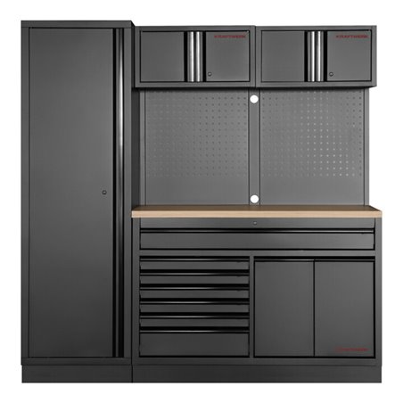 Kraftwerk MOBILIO BLK 2er Kombi breit, Lochwand, Buche