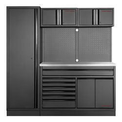 Kraftwerk MOBILIO BLK 2er Kombi breit, Lochwand, Edelstahl