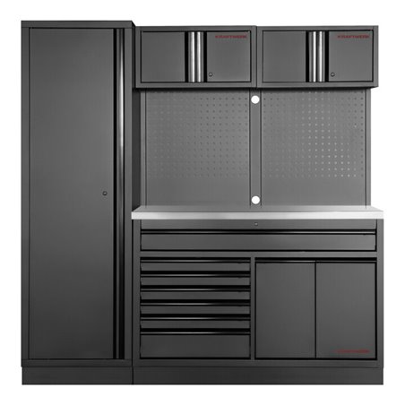 Kraftwerk MOBILIO BLK 2er Kombi breit, Lochwand, Edelstahl