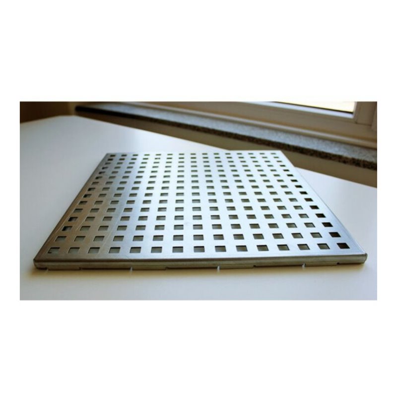 Kantfuchs24 Terrassenrost PRO Style, Trittblech, MAGNELIS Stahl Natur, 400 x 400 x 10mm