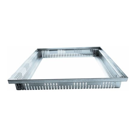 Kantfuchs24 Terrassenrost PRO Style, Auffangwanne, MAGNELIS Stahl RAL9006, 400 x 400 x 50mm