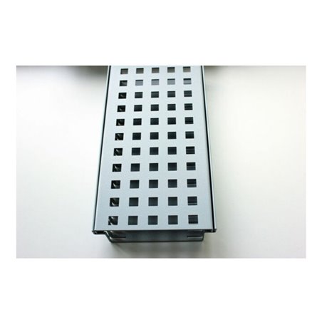 Kantfuchs24 Entwässerungsrinne PRO Style, Wasserrinne + Trittblech, MAGNELIS Stahl RAL9006, 1000 x 150 x 50mm