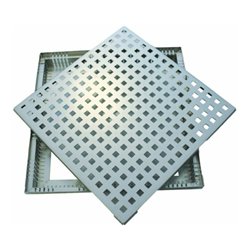 Kantfuchs24 Terrassenrost Pro Style, Auffangwanne + Trittblech, MAGNELIS Stahl RAL9006, 400 x 400 x 50mm