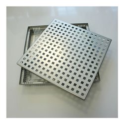 Kantfuchs24 Terrassenrost PRO Style, Auffangwanne + Trittblech, MAGNELIS Stahl Natur, 400 x 400 x 50mm