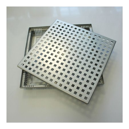 Kantfuchs24 Terrassenrost PRO Style, Auffangwanne + Trittblech, MAGNELIS Stahl Natur, 400 x 400 x 50mm