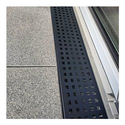 Kantfuchs24 Entwässerungsrinne PRO Style, Wasserrinne + Trittblech, MAGNELIS Stahl RAL7016, 1000 x 150 x 50mm