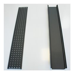 Kantfuchs24 Entwässerungsrinne Pro Style, Wasserrinne (geschlossen) + Trittblech, MAGNELIS Stahl RAL-7016, 1000 x 150 x 50mm