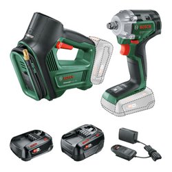 Bosch Combo Kit 18VUniversalImpactDrive+UniversalPump, 1x PBA 18V 2.0Ah+PBA 18V 4.0Ah