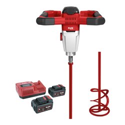 Flex Akku 2-Gang-Rührer MXE 18.0-EC/5.0 Set + HP2 120 mit 3-Stufen Drehzahlschalter 18,0 V