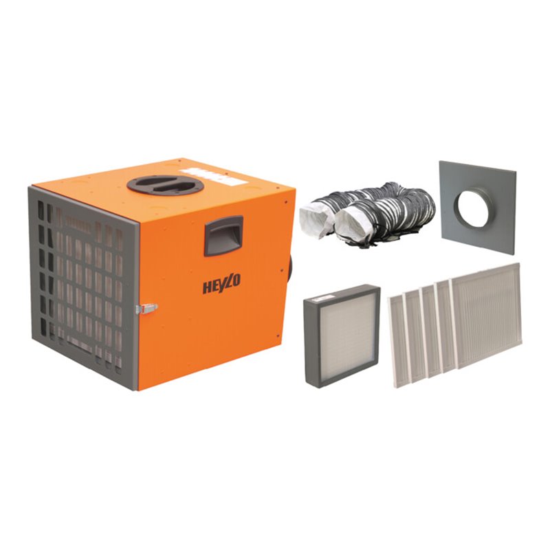Master Luftreiniger-Komplettpaket M - Heylo PF 1400, PF 1400 + Schlauchanschluss + Schlauch Ø 205 + Filter: 5 x G4, 1 x F9 (M-Kl