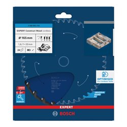 Bosch EXPERT Construct Wood Kreissägeblatt, 165x1,6x20 mm, T24