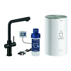 Grohe Armatur und Boiler Red Duo 30327_1 M-Size L-Auslauf velvet black