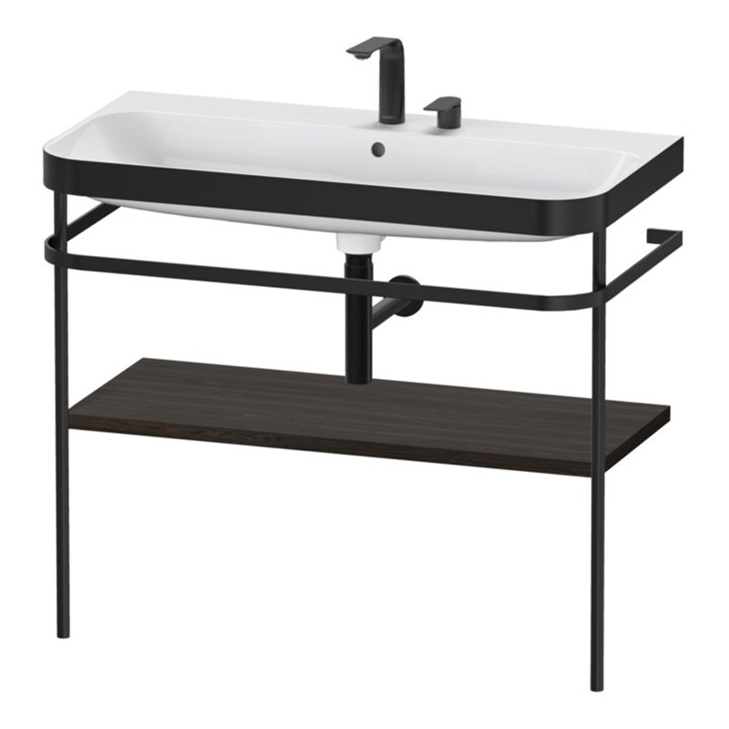 Duravit Möbelwaschtisch-Kombi Happy D.2 Plus 97,5x49cm, 2 HL, Nussb geb., m Konsole