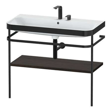 Duravit Möbelwaschtisch-Kombi Happy D.2 Plus 97,5x49cm, 2 HL, Nussb geb., m Konsole