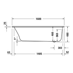Duravit Whirlwanne Qatego 160x70cm, Air-Sys, EB-Version, 1 RS, we.