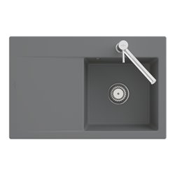 V&B Spüle Subway Style 45 Flat li, m Abl.garn, Exzenter, pure black