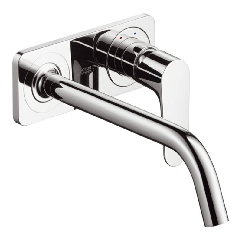 hansgrohe Fertigset Axor Citterio M UP-Waschtisch-Einhebelmischer, Ausl. 227mm, m Platte, chrom