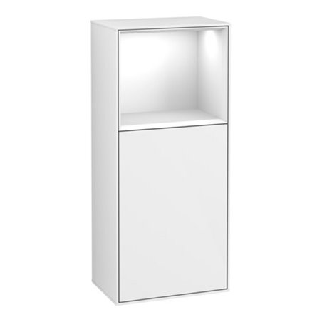 V&B Seitenschrank Finion 41,8x93,6cm, l, Rg o g wh., glo wh. Lac
