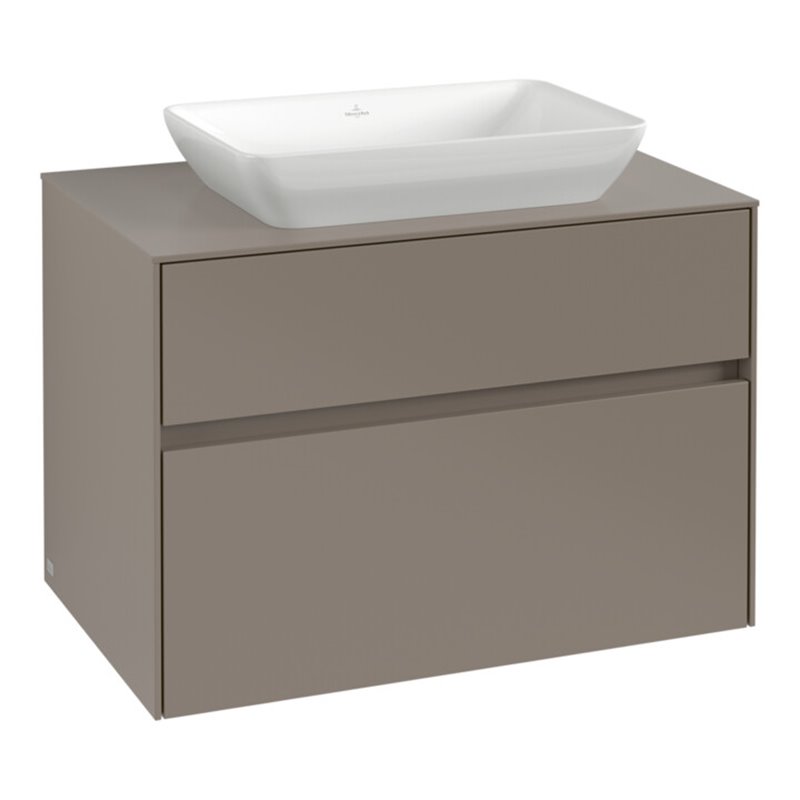 V&B Waschtischunterschrank Collaro 80x54,8x50cm, WT mi, LED 5,7 W, cashm Gr