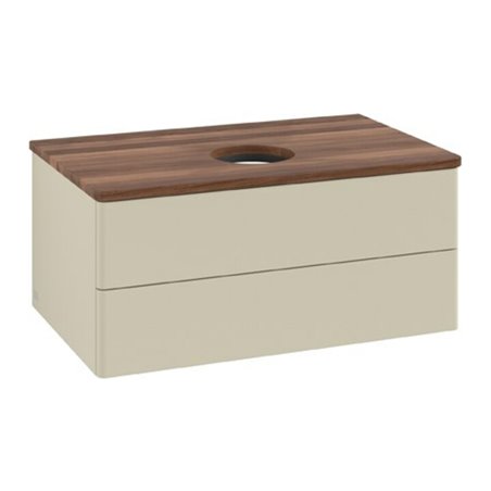 V&B Waschtischunterschrank ohne Frontstruktur Antao 80x36x50cm, WBP w. wal, si Gr m Lac