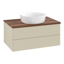 V&B Waschtischunterschrank ohne Frontstruktur Antao 80x36x50cm, WBP w. wal, si Gr m Lac