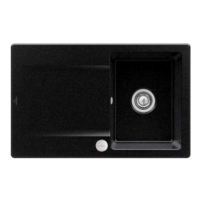 V&B Flächenbündige Spüle Siluet 45 Flat m Abl.garn, Excenterbetätigung, chromite