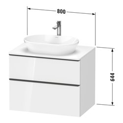 Duravit Waschtischunterschrank D-Neo 80x55cm, b geb/w g, 2 SBK, 1 A, 1 Pl