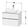Duravit Waschtischunterschrank D-Neo 80x55cm, b geb/w g, 2 SBK, 1 A, 1 Pl