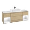 V&B Waschtischunterschrank Finion 160x60, Pl w m, Reg glo wh. Lac, Oa ven