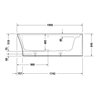 Duravit Badewanne Cape Cod 190x90x48,5cm, Eck re, 1 RS, weiß