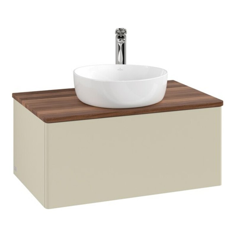 V&B Waschtischunterschrank ohne Frontstruktur Antao 80x36x50cm, HL, WBP w. wal, si Gr m Lac