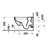 Duravit Wand-WC, Tiefspüler D-Code 37x57cm, 4,5 l, riml, w, o vorm. Scharn.