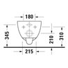 Duravit Wand-WC, Tiefspüler D-Code 37x57cm, 4,5 l, riml, w, o vorm. Scharn.