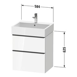 Duravit Waschtischunterschrank D-Neo 58,4x44,2cm, ch/nb N, 1 Schubk., 1 Ausz.