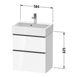 Duravit Waschtischunterschrank D-Neo Compact 58,4x37,2xcm, 1 Kast, 1 A, g pol/weiß ma