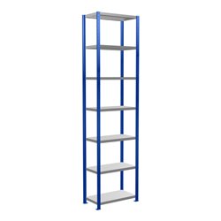 Schulte Grundregal Steckregal MULTIplus250 3000 x 750 x 400 mm 7 Fachböden Kreuzstrebe RAL 5010 enzianblau/verzinkt/verzinkt