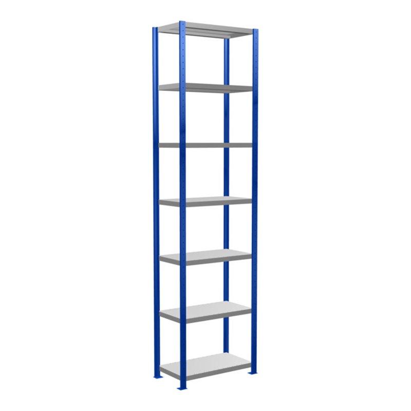 Schulte Grundregal Steckregal MULTIplus250 3000 x 750 x 400 mm 7 Fachböden Kreuzstrebe RAL 5010 enzianblau/verzinkt/verzinkt