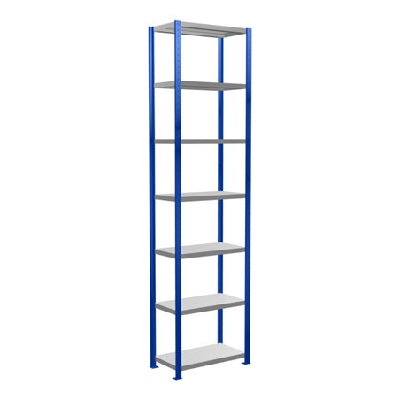 Schulte Grundregal Steckregal MULTIplus250 3000 x 750 x 400 mm 7 Fachböden Kreuzstrebe RAL 5010 enzianblau/verzinkt/verzinkt