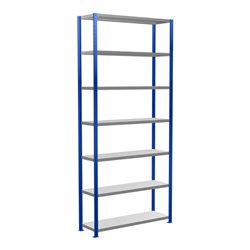 Schulte Grundregal Steckregal MULTIplus250 3000 x 1300 x 400 mm 7 Fachböden Kreuzstrebe RAL 5010 enzianblau/verzinkt