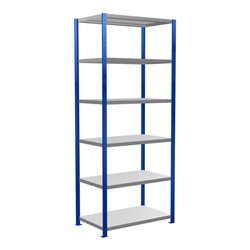 Schulte Grundregal Steckregal MULTIplus250 2500 x 1000 x 600 mm 6 Fachböden Kreuzstrebe RAL 5010 enzianblau/verzinkt