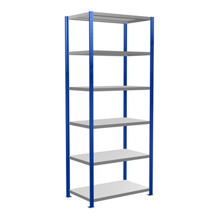 Schulte Grundregal Steckregal MULTIplus250 2500 x 1000 x 600 mm 6 Fachböden Kreuzstrebe RAL 5010 enzianblau/verzinkt