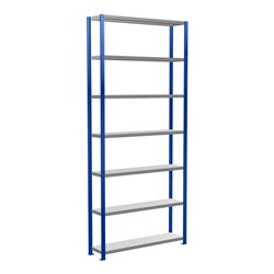 Schulte Grundregal Steckregal MULTIplus250 3000 x 1300 x 300 mm 7 Fachböden Kreuzstrebe RAL 5010 enzianblau/verzinkt