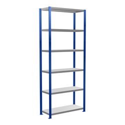 Schulte Grundregal Steckregal MULTIplus250 2500 x 1000 x 400 mm 6 Fachböden Kreuzstrebe RAL 5010 enzianblau/verzinkt