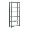 Schulte Grundregal Steckregal MULTIplus250 2500 x 1000 x 400 mm 6 Fachböden Kreuzstrebe RAL 5010 enzianblau/verzinkt