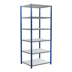 Schulte Grundregal Steckregal MULTIplus250 2500 x 1000 x 800 mm 6 Fachböden Kreuzstrebe RAL 5010 enzianblau/verzinkt